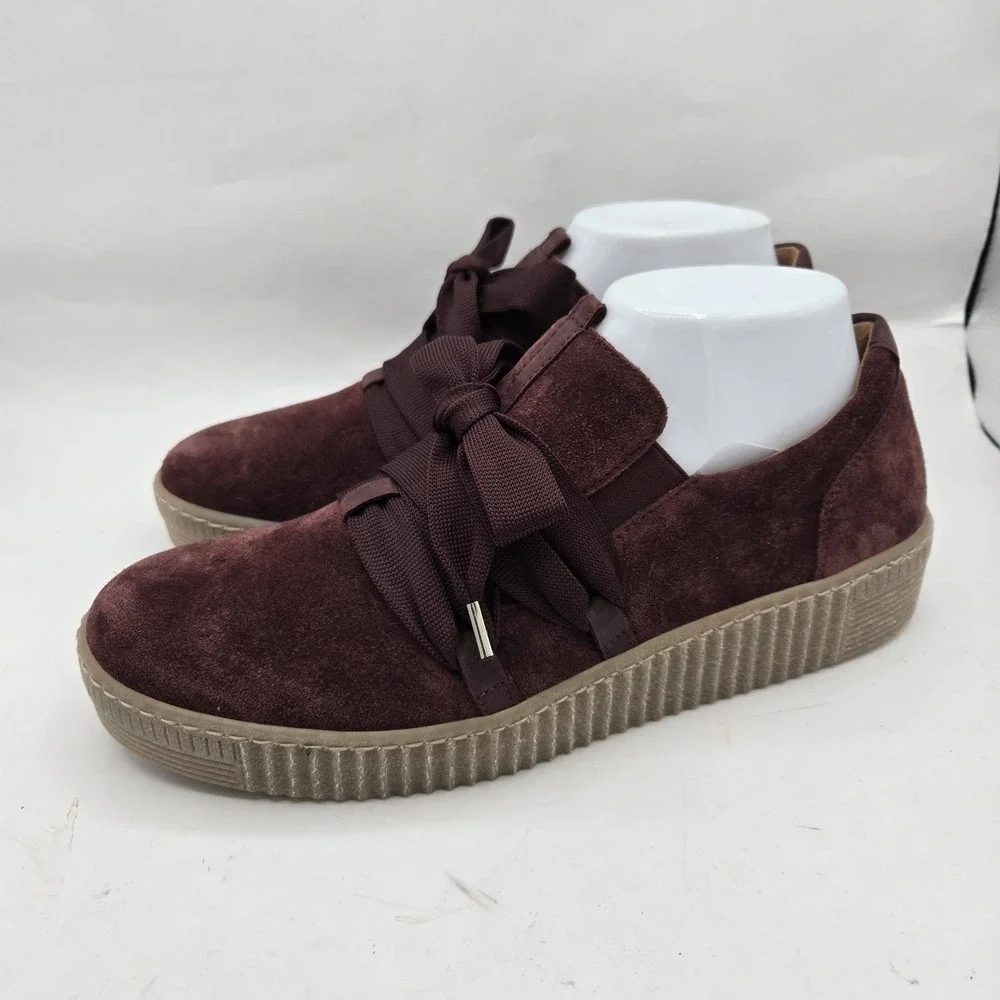 Gabor 33.333‎ Suede Bow Sneaker Merlot Burgundy Size 7 US / EUR 37